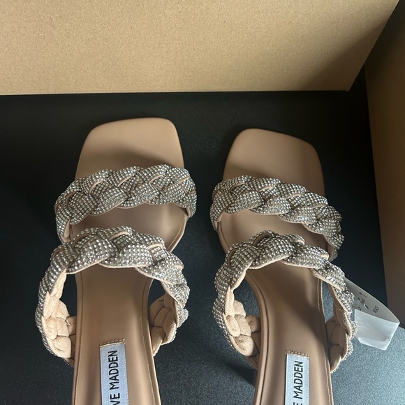 STEVE MADDEN Dymes Rhinestone Heeled Sandal - Nude - Picture 3 of 10
